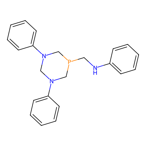 1,3,5-Diazaphosphorine-5(2H)-methanamine, tetrahydro-N,1,3-triphenyl- structure