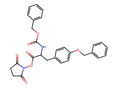 Carbobenzyloxy-O-benzyl-L-tyrosine N-hydroxysuccinimide ester structure