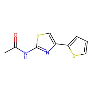 N-[4-(thiophen-2-yl)-1,3-thiazol-2-yl]acetamide structure