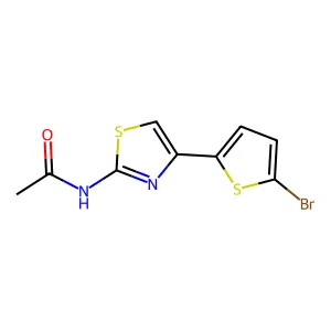N-[4-(5-bromothiophen-2-yl)-1,3-thiazol-2-yl]acetamide structure