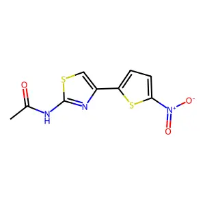 N-(4-(5-硝基-2-噻吩基)-2-噻唑基)乙酰胺 structure