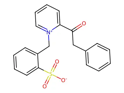 2-[[2-(2-Phenylacetyl)pyridin-1-ium-1-yl]methyl]benzenesulfonate structure
