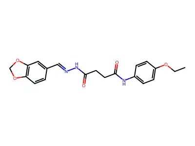 4-[2-(1,3-benzodioxol-5-ylmethylene)hydrazino]-N-(4-ethoxyphenyl)-4-oxobutanamide structure