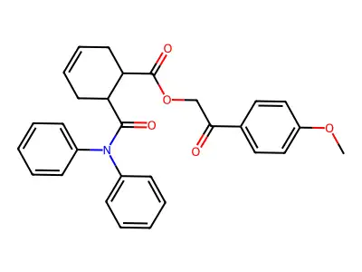 2-(4-Methoxyphenyl)-2-oxoethyl 6-(diphenylcarbamoyl)cyclohex-3-ene-1-carboxylate structure