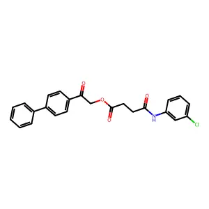 [2-Oxo-2-(4-phenylphenyl)ethyl] 4-(3-chloroanilino)-4-oxobutanoate structure