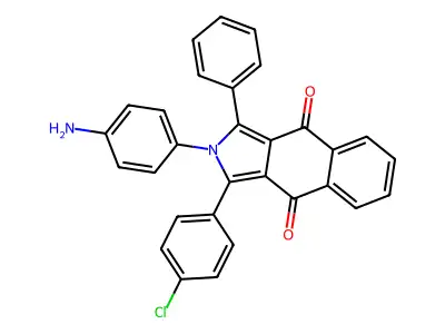 2-(4-Aminophenyl)-3-(4-chlorophenyl)-1-phenylbenzo[f]isoindole-4,9-dione structure
