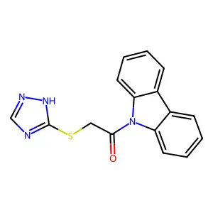 9-((1H-1,2,4-triazol-3-ylsulfanyl)acetyl)-9H-carbazole structure