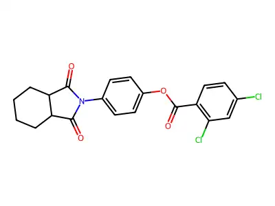 4-(1,3-dioxooctahydro-2H-isoindol-2-yl)phenyl 2,4-dichlorobenzoate structure