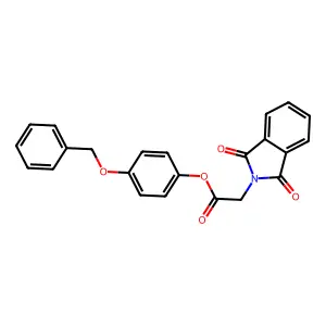 4-(benzyloxy)phenyl 2-(1,3-dioxo-2,3-dihydro-1H-isoindol-2-yl)acetate structure