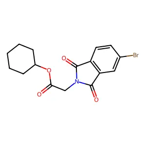 Cyclohexyl 2-(5-bromo-1,3-dioxoisoindol-2-yl)acetate structure