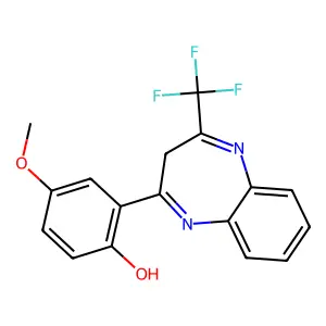 4-methoxy-2-[4-(trifluoromethyl)-3H-1,5-benzodiazepin-2-yl]phenol structure