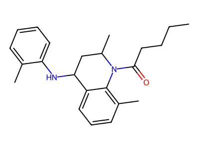 1-[2,8-dimethyl-4-(2-methylanilino)-3,4-dihydro-2H-quinolin-1-yl]pentan-1-one structure
