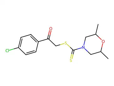 2-(4-Chlorophenyl)-2-oxoethyl 2,6-dimethyl-4-morpholinecarbodithioate structure