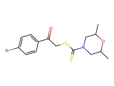 2-(4-Bromophenyl)-2-oxoethyl 2,6-dimethyl-4-morpholinecarbodithioate structure