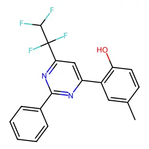 4-Methyl-2-(2-phenyl-6-(1,1,2,2-tetrafluoroethyl)pyrimidin-4-yl)phenol structure