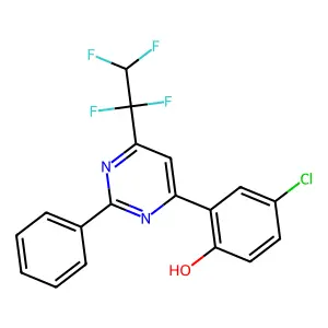 4-Chloro-2-(2-phenyl-6-(1,1,2,2-tetrafluoroethyl)pyrimidin-4-yl)phenol structure