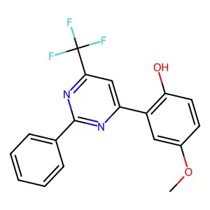 4-Methoxy-2-[2-phenyl-6-(trifluoromethyl)pyrimidine-4-YL]phenol structure