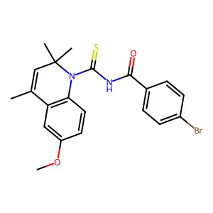 4-bromo-N-(6-methoxy-2,2,4-trimethylquinoline-1-carbothioyl)benzamide structure