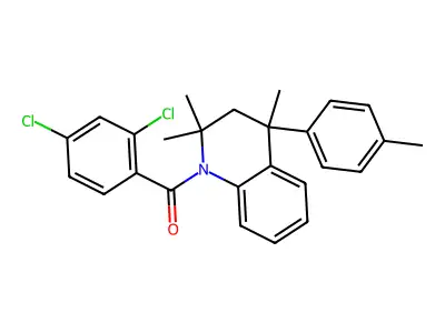 1-(2,4-dichlorobenzoyl)-2,2,4-trimethyl-4-(4-methylphenyl)-1,2,3,4-tetrahydroquinoline structure