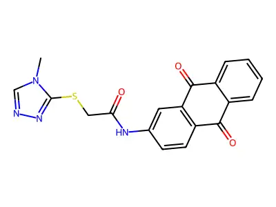 N-(9,10-dioxoanthracen-2-yl)-2-[(4-methyl-1,2,4-triazol-3-yl)sulfanyl]acetamide structure