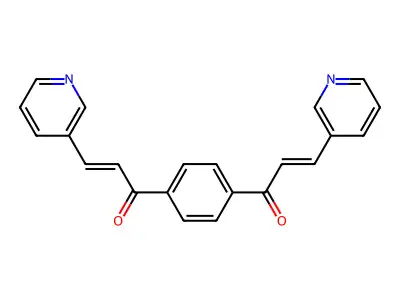 3-Pyridin-3-yl-1-[4-(3-pyridin-3-ylprop-2-enoyl)phenyl]prop-2-en-1-one structure