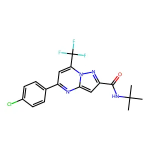 N-tert-butyl-5-(4-chlorophenyl)-7-(trifluoromethyl)pyrazolo[1,5-a]pyrimidine-2-carboxamide structure