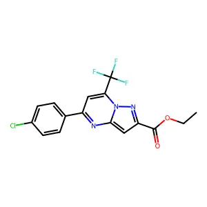 ethyl 5-(4-chlorophenyl)-7-(trifluoromethyl)pyrazolo[1,5-a]pyrimidine-2-carboxylate structure