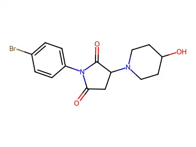 1-(4-Bromophenyl)-3-(4-hydroxypiperidin-1-yl)pyrrolidine-2,5-dione structure