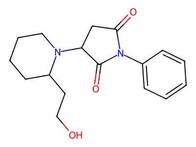 3-[2-(2-Hydroxyethyl)piperidin-1-yl]-1-phenylpyrrolidine-2,5-dione structure