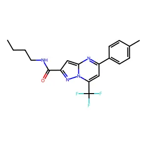 N-butyl-5-(4-methylphenyl)-7-(trifluoromethyl)pyrazolo[1,5-a]pyrimidine-2-carboxamide structure