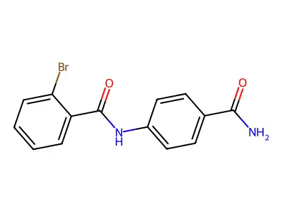 N-[4-(aminocarbonyl)phenyl]-2-bromobenzamide structure