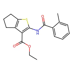 ethyl 2-(2-methylbenzamido)-5,6-dihydro-4H-cyclopenta[b]thiophene-3-carboxylate structure