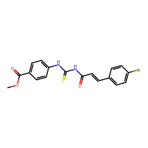 methyl 4-[[(E)-3-(4-bromophenyl)prop-2-enoyl]carbamothioylamino]benzoate structure