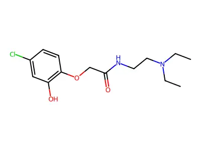 Acetamide, 2-(4-chloro-2-hydroxyphenoxy)-N-(2-(diethylamino)ethyl)- structure