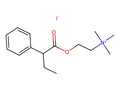 Choline, iodide, 2-phenylbutyrate (ester) structure