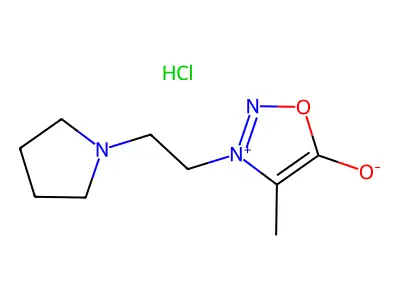 Sydnone, 4-methyl-3-(2-(1-pyrrolidinyl)ethyl)-, monohydrochloride structure