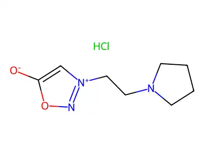 Sydnone, 3-(2-(1-pyrrolidinyl)ethyl)-, monohydrochloride structure