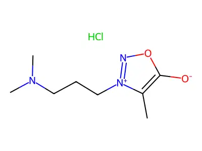Sydnone, 3-(3-(dimethylamino)propyl)-4-methyl-, monohydrochloride structure