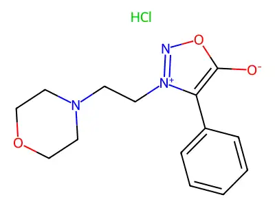 Sydnone, 3-(2-morpholinoethyl)-4-phenyl-, monohydrochloride structure