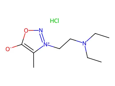 Sydnone, 3-(2-(diethylamino)ethyl)-4-methyl-, monohydrochloride structure