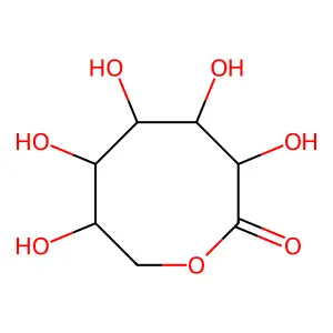 3,4,5,6,7-Pentahydroxyoxocan-2-one structure