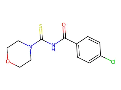 4-(N-(4-chlorobenzoyl)(thiocarbamoyl))morpholine structure