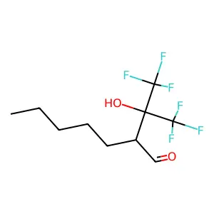 2-(1,1,1,3,3,3-Hexafluoro-2-hydroxypropan-2-yl)heptanal structure