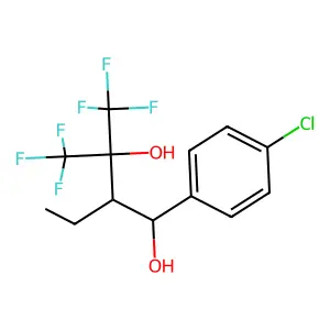 1,3-Butanediol, 1-(p-chlorophenyl)-2-ethyl-3-(trifluoromethyl)-4,4,4-trifluoro- structure