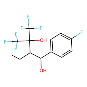 2-Ethyl-4,4,4-trifluoro-1-(4-fluorophenyl)-3-(trifluoromethyl)butane-1,3-diol structure
