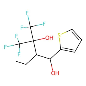 2-Ethyl-4,4,4-trifluoro-1-(thiophen-2-yl)-3-(trifluoromethyl)butane-1,3-diol structure
