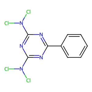 2-N,2-N,4-N,4-N-tetrachloro-6-phenyl-1,3,5-triazine-2,4-diamine structure