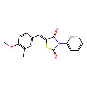 (5Z)-5-(4-methoxy-3-methylbenzylidene)-3-phenyl-1,3-thiazolidine-2,4-dione structure