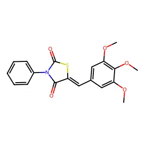 (5Z)-3-phenyl-5-(3,4,5-trimethoxybenzylidene)-1,3-thiazolidine-2,4-dione structure