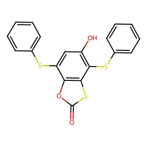 5-Hydroxy-4,7-bis(phenylsulfanyl)-1,3-benzoxathiol-2-one structure